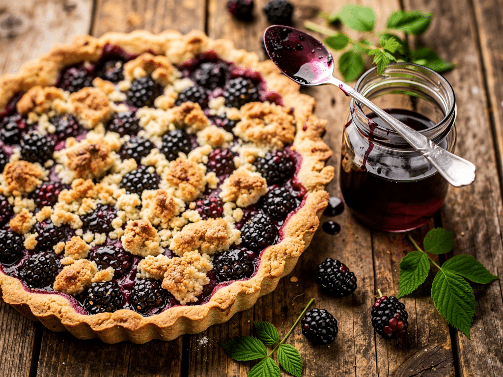 Gelée de mûres sauvages et sa tarte crumble