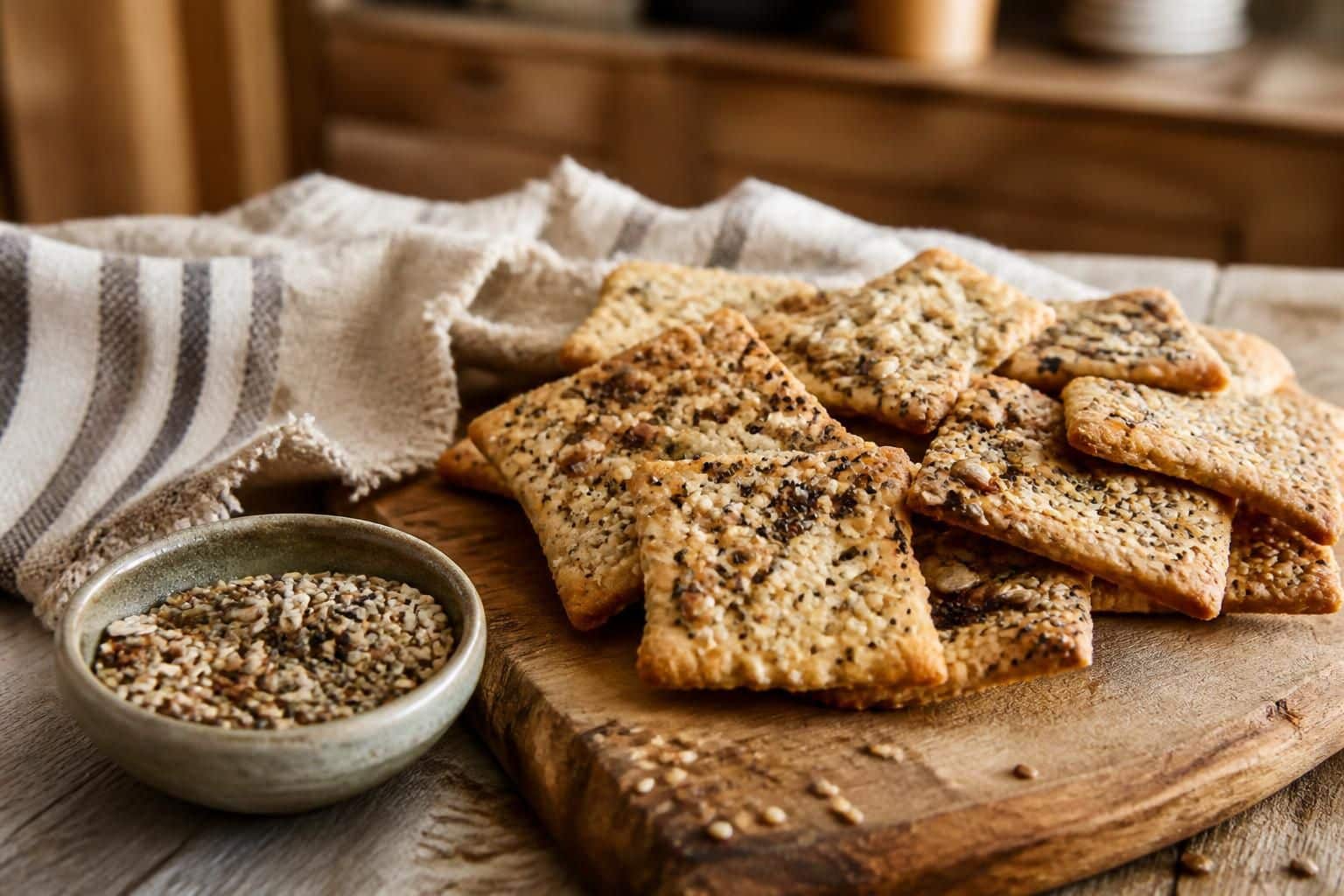 découvrez notre recette facile et rapide de crackers maison croustillants aux graines, parfaits pour un apéritif sain et gourmand.