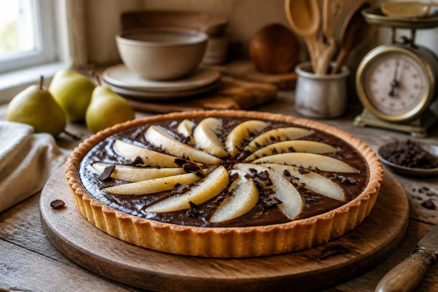 découvrez la recette facile et gourmande de la tarte poire chocolat de cyril lignac, un dessert délicieux alliant douceur des poires et richesse du chocolat.