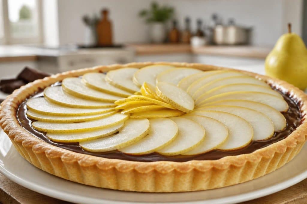 découvrez une recette facile et rapide de tarte poire chocolat, parfaite pour un dessert gourmand qui ravira toute la famille.
