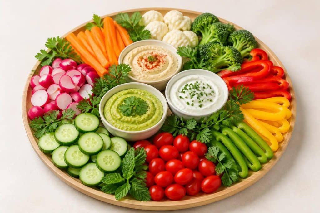 découvrez nos recettes faciles et idées créatives pour un plateau de crudités original, parfait pour vos apéritifs et repas équilibrés.
